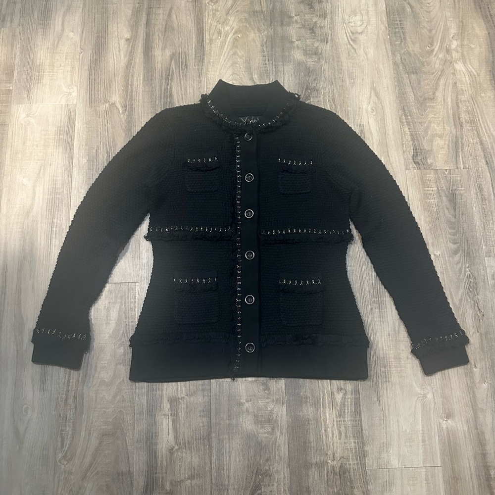 Venue Black Knit Collar sweater M
